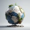 Earth Globe On Soil Surface - 3d Rendered Art Inspired By Jeeyoung Lee