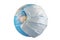 Earth globe with surgical mask