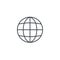 Earth, globe thin line icon. Linear vector symbol