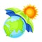 Earth Globe with Umbrella Covering from Blazing Sun as Nature Protection Vector Illustration