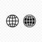 Earth globe vector icon, international travel website homepage or language change web symbol earth grid net