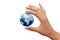 Earth globe in woman hands