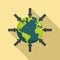 Earth gravity icon, flat style