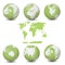 Earth Green Globes collection with World map