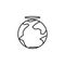 earth and halo icon. Element of peace icon for mobile concept and web apps. Thin line earth and halo icon can be used for web and