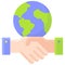 Earth with Handshake icon, Earth Day related vector