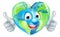 Earth Heart Globe Cartoon Character