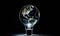 Earth Hour concept planet inside a lightbulb glowing Creating using generative AI tools
