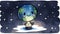 Earth Hour Day Celebration: Cute Planet Earth Illustration, Made with Generative AI