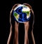 Earth in human hands - caring for the earth concept. with high details.