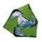 Earth inside a recycling symbol