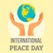 Earth international peace day background, flat style