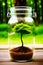 Earth in a jar with a tree growing generated by ai