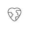 Earth love line icon