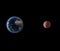 Earth and Mars , soil crust, space, solar system