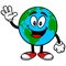 Earth Mascot Waving