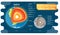 Earth and moon comparison cross section layers, size and distance. Educational science information poster. Vector illustration.