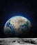 The Earth from Moon surface