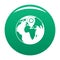 Earth navigation icon vector green