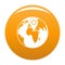 Earth navigation icon vector orange