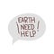 Earth need help label icon