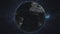 Earth night orbit rotate planet star background