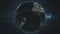 Earth night orbit rotate planet star background