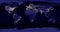 Earth night view from space map with city lights satellite-based observations. `Elements of this image furnished by NASA