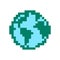 Earth. Pixel earth globe image vector