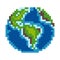 Earth pixel image vector illustration