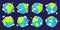 Earth planet cartoon turnaround animation sprite