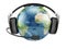 Earth planet with earphones