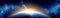 Earth planet eclipse horizon space background