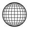 Earth planet globe grid of black thick meridians and parallels, or latitude and longitude. 3D vector illustration