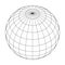 Earth planet globe grid of meridians and parallels, or latitude and longitude. 3D vector illustration