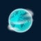 Earth planet globe vector illustration isolated on dark blue background