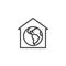 Earth planet home line icon