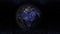 Earth planet at night with urban lights areas illustration, euro
