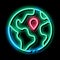 Earth Planet Topography neon glow icon illustration