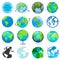 Earth planet vector global world universe and worldwide earthly universal globe emoticon illustration worldly set of