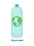 The Earth in a plastic bottle with inscription free your planet. A conceptual illustration of the pollution of the world.