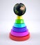 Earth on rainbow podium