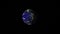 Earth rotating on its axis in black space - realistic world globe spinning slowly
