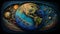 Earth\\\'s Evolution: A Timeless Painting Made with Generative AI