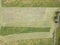 Earth`s line. A drone vertical perspective of the ground`s colors and shapes. Agricultural grass fields cut
