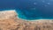 Earth`s line. A perspective of the ground`s colors and shapes. Aerial view of the Egyptian coast overlooking the Mediterranean sea