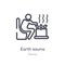 earth sauna outline icon. isolated line vector illustration from sauna collection. editable thin stroke earth sauna icon on white
