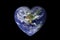 Earth in the shape of a heart, ecology and environment concept