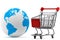 Earth with a Shopping cart