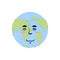 Earth sleeping Emoji. Planet asleep emotion isolated